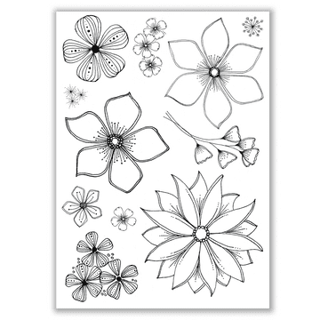 JH1077 Julie's Hand Picked Florals A5 Stamp Set