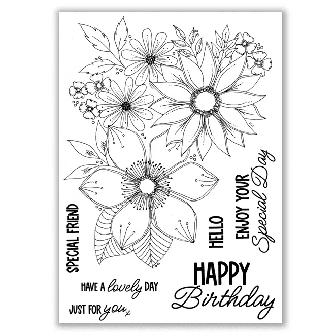 JH1078 Julies Hand Picked Blossoms & Blooms A5 Stamp Set