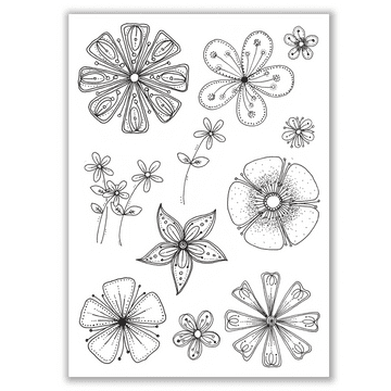JH1082 Perfectly Pretty Blooms A5 Stamp Set