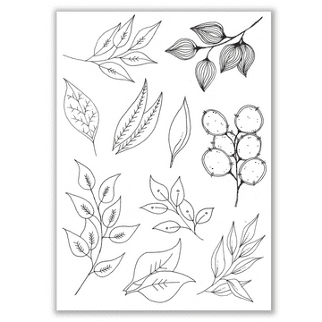 JH1084 Medley of Leaves A5 Stamp Set