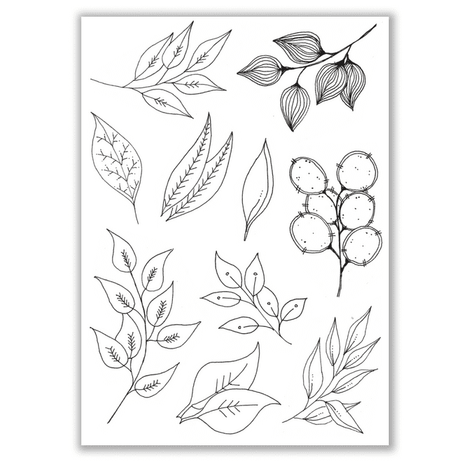 JH1084 Medley of Leaves A5 Stamp Set