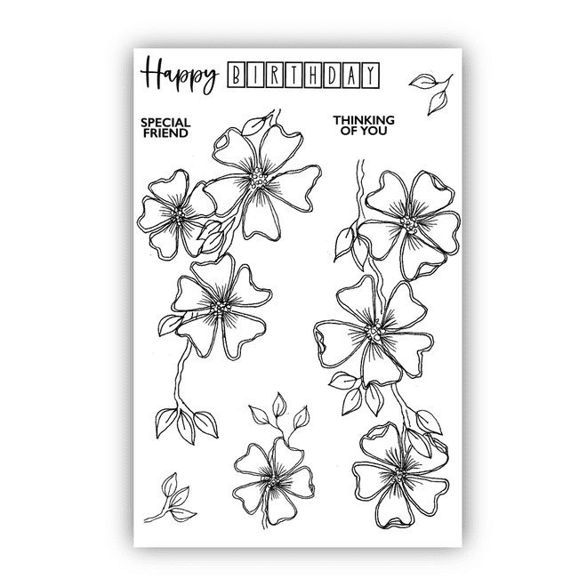 JH1086 Cherry Blossom A6 Stamp Set