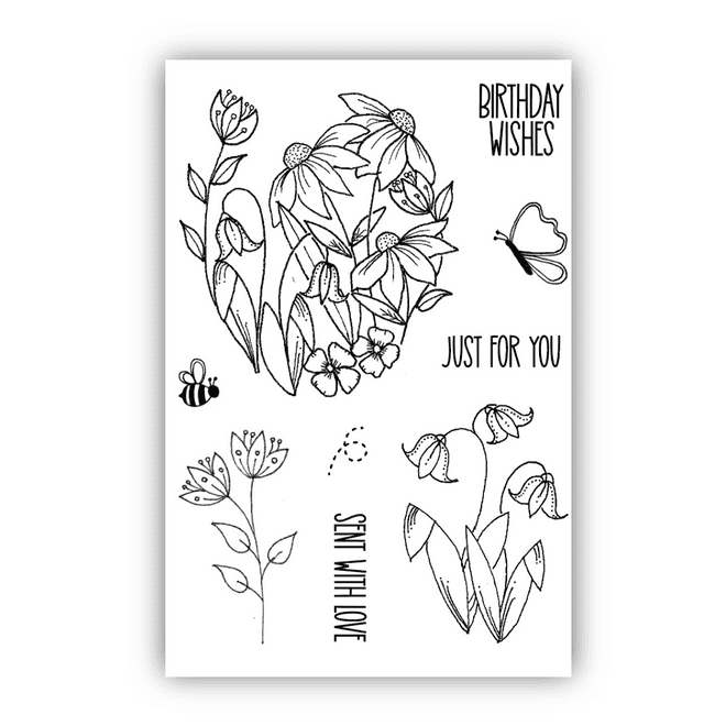 JH1092 Floral Delights A6 Stamp Set