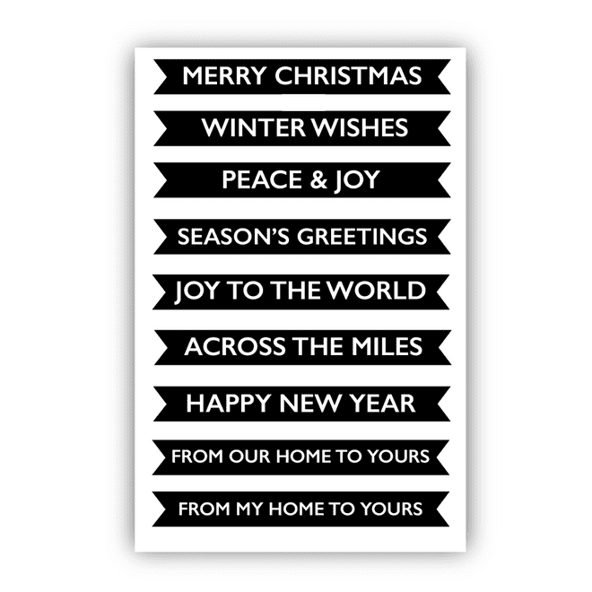 JH1093 Christmas Sentiment Banners A6 Stamp Set