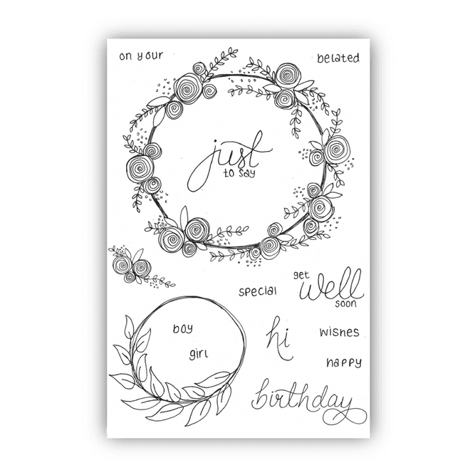 Marys Floral Garlands A6 Stamp Set