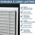Aluminium Grille Air Vent Cover with Mesh | 200mm–600mm Wall Duct Grille
