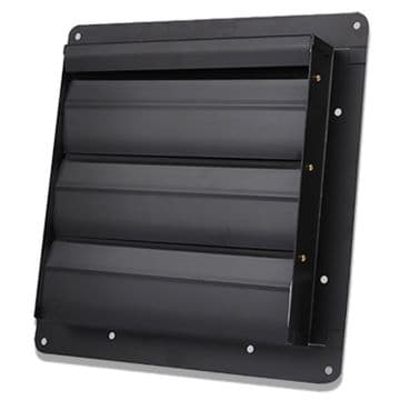 Black Metal Louvre Shutter Gravity Flap Grille  Air Vent for extractor fans 10" - 22"