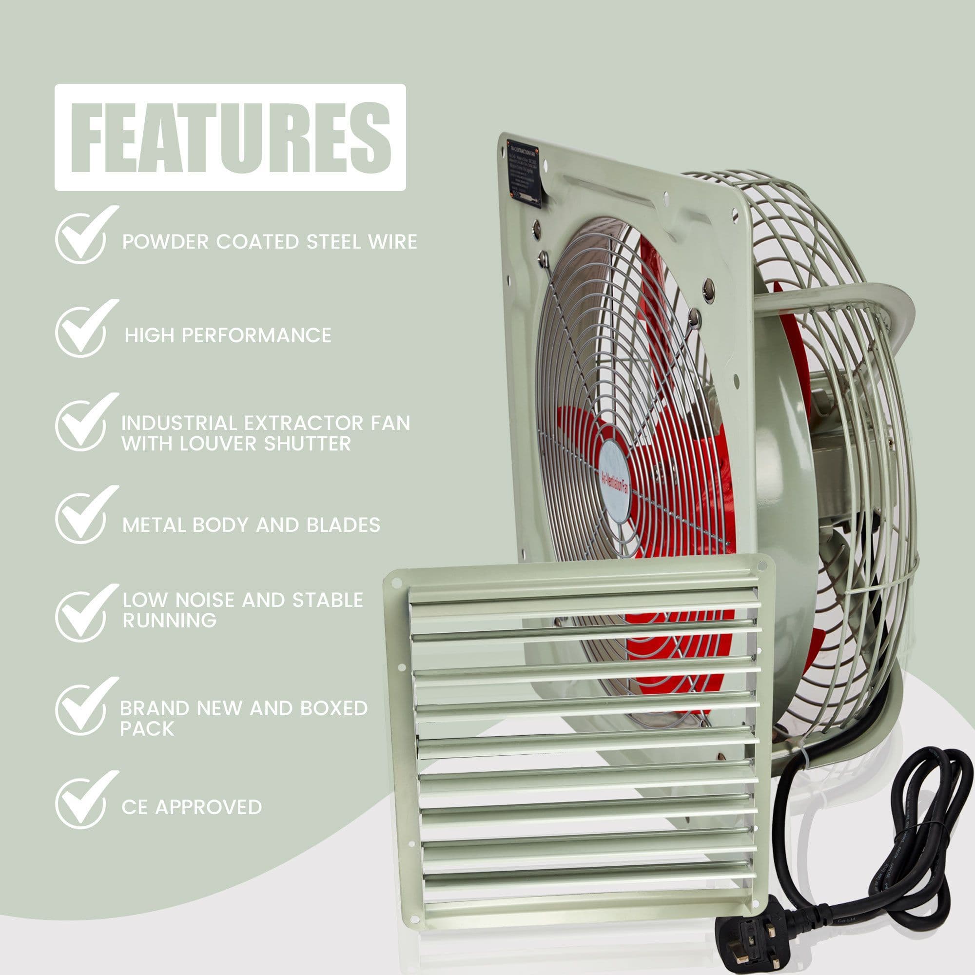 Industrial Extractor Fan with Louvre Shutter | Powerstar Electricals