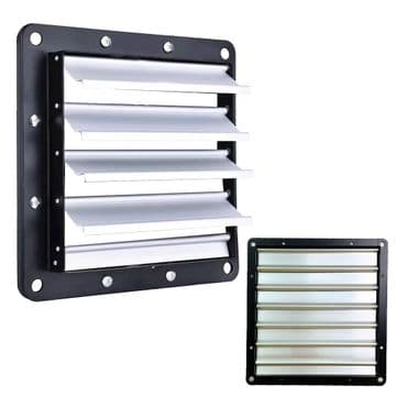Metal Louvre Shutter Gravity Flap Grille Air Vent for extractor fans 8" - 24"