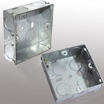 Metal Steel Galvanised 1 Gang 25/35 mm Deep Flush Knock Out Earthing Electricity Back Box