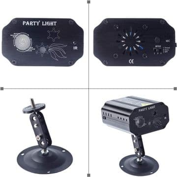 RGB 3 Lens Remote Party Laser Light Sound Activated DJ Disco LED Projector for Christmas Halloween