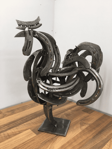 Horseshoe Rooster 38cm tall