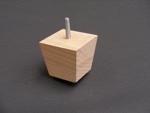 tapered beech foot 70 TOP SQUARE x 65 HIGH x 50 BASE SQUARE