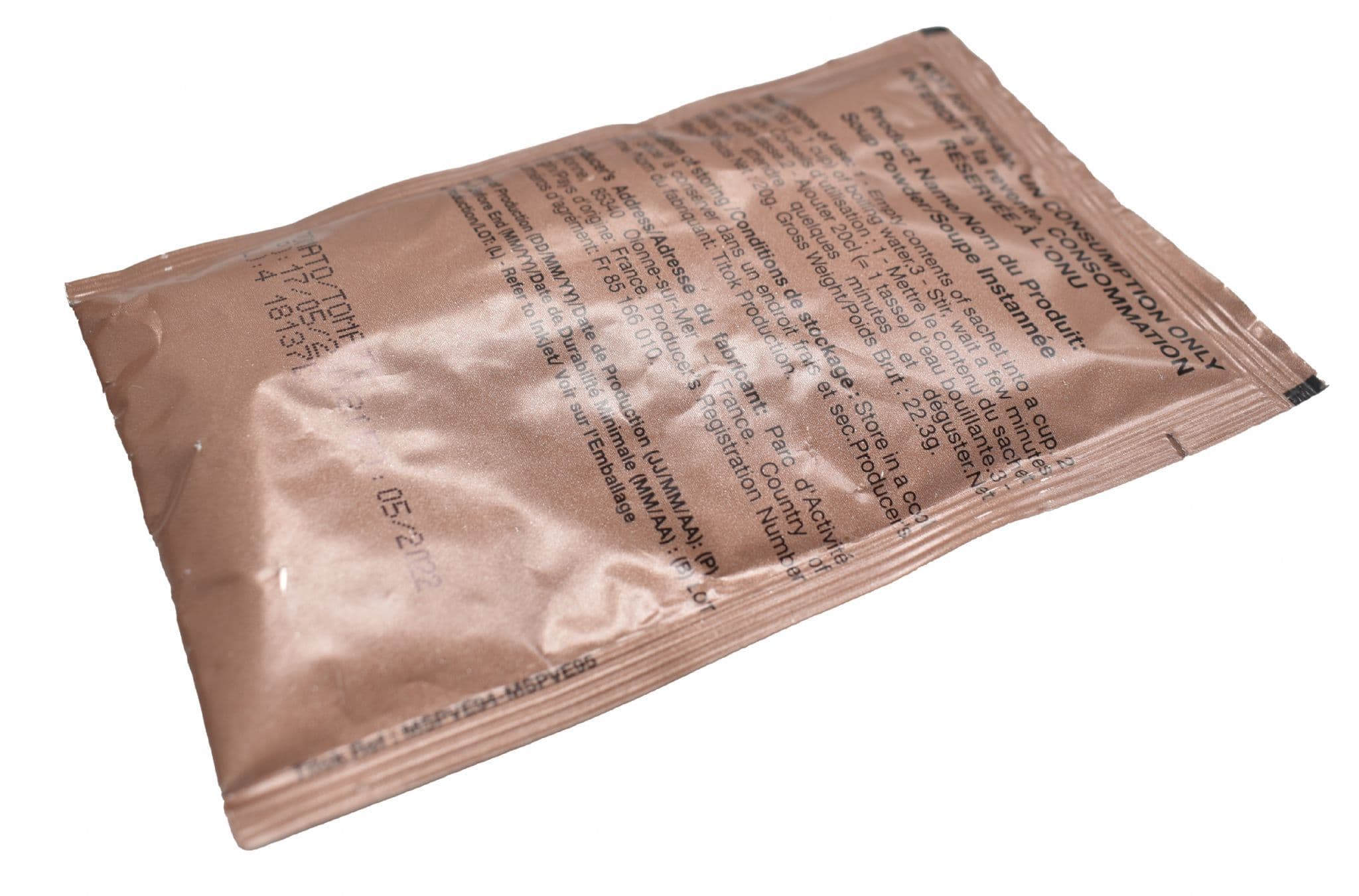 British Army Tomato Soup Ration Pack Meal Pouch 20g