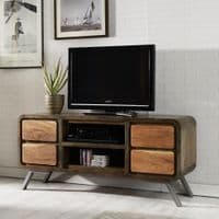 Atlas Plasma Media Cabinet | Four drawer TV unit with centre media box shelf.