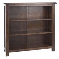 Boston Dark Pine Low Bookcase with Two Adjustable Shelves