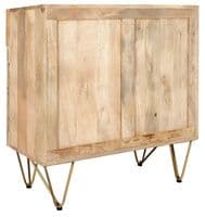 Brecon Light Mango Wood 2 Door Sideboard | Solid mango wood sideboard with 2 doors and drawers and metal inlays.