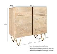 Brecon Light Mango Wood 2 Door Sideboard | Solid mango wood sideboard with 2 doors and drawers and metal inlays.