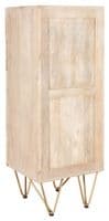 Brecon Light Mango Wood 5 Drawer Chest | Tall solid mango wood chest of drawers with metal inlays and hairpin legs.
