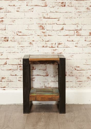 City Style Low Plant Stand or Lamp table with shelf.
