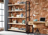 Cosmopolitan Large Open Bookcase | Wide five shelf bookcase with open back.
