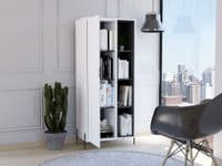 Dallas Two Tone Bookcase Display Unit | Storage unit with display shelves and cupboard.