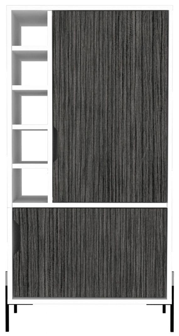 Dallas Two Tone Drinks Bar with Storage | Small bar unit with cupboards and wine rack.