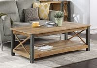 Downtown Chic Extra Large Coffee Table|Large coffee table with magazine shelf.