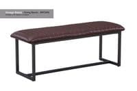 Downtown Chic Vintage Style Dining Bench in Black Brown or Grey