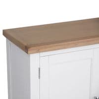 Earnley Dove White and Washed Oak Large Sideboard with Wicker Drawers