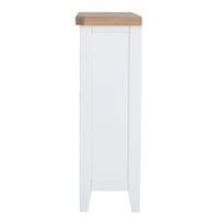 Earnley Dove White and Washed Oak Small Wide Bookcase