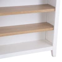 Earnley Dove White and Washed Oak Small Wide Bookcase