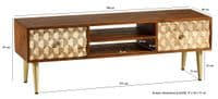 Edisa TV Stand | Large TV unit with two honeycomb effect drawers and two open shelves.