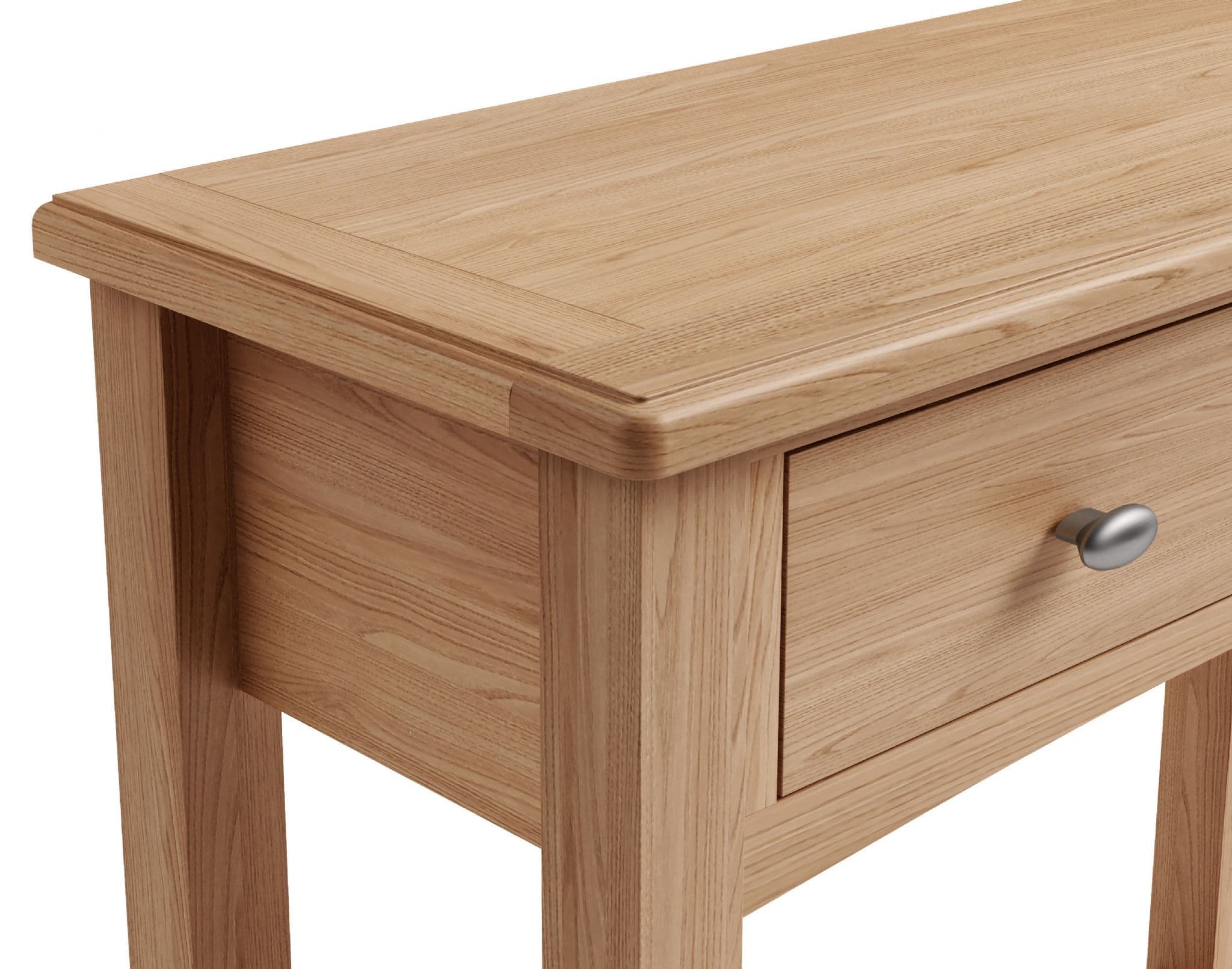 Greenwich Light Oak Console Table with Two drawers and Shelf