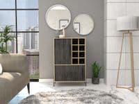 Harvard Drinks Bar | Hidden bar with 2 cupboards and wine rack.