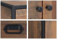 Kooky Reclaimed Wood and Steel Modular Medium Two Door Cupboard with Two Drawers