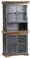 Metro Industrial 2 Door Dresser | Acacia and reclaimed metal 2 door half glazed dresser.