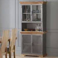 Metro Industrial 2 Door Dresser | Acacia and reclaimed metal 2 door half glazed dresser.