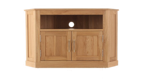Monaco Corner TV Unit | TV Unit For Corners | Solid Wood TV Unit