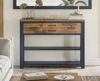 Pinewood Blue Low Bookcase/ Console Table Baumhaus Splash of Blue