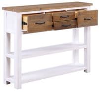 Pinewood White Low Bookcase/ Console Table Baumhaus Splash of White