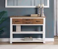 Pinewood White Low Bookcase/ Console Table Baumhaus Splash of White