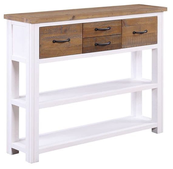 Pinewood White Low Bookcase/ Console Table Baumhaus Splash of White