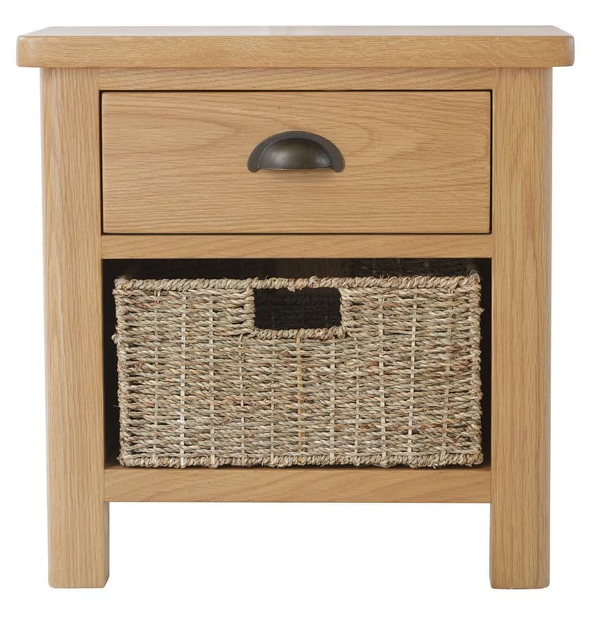 Richmond Rustic Oak Basket Storage Units with Drawers