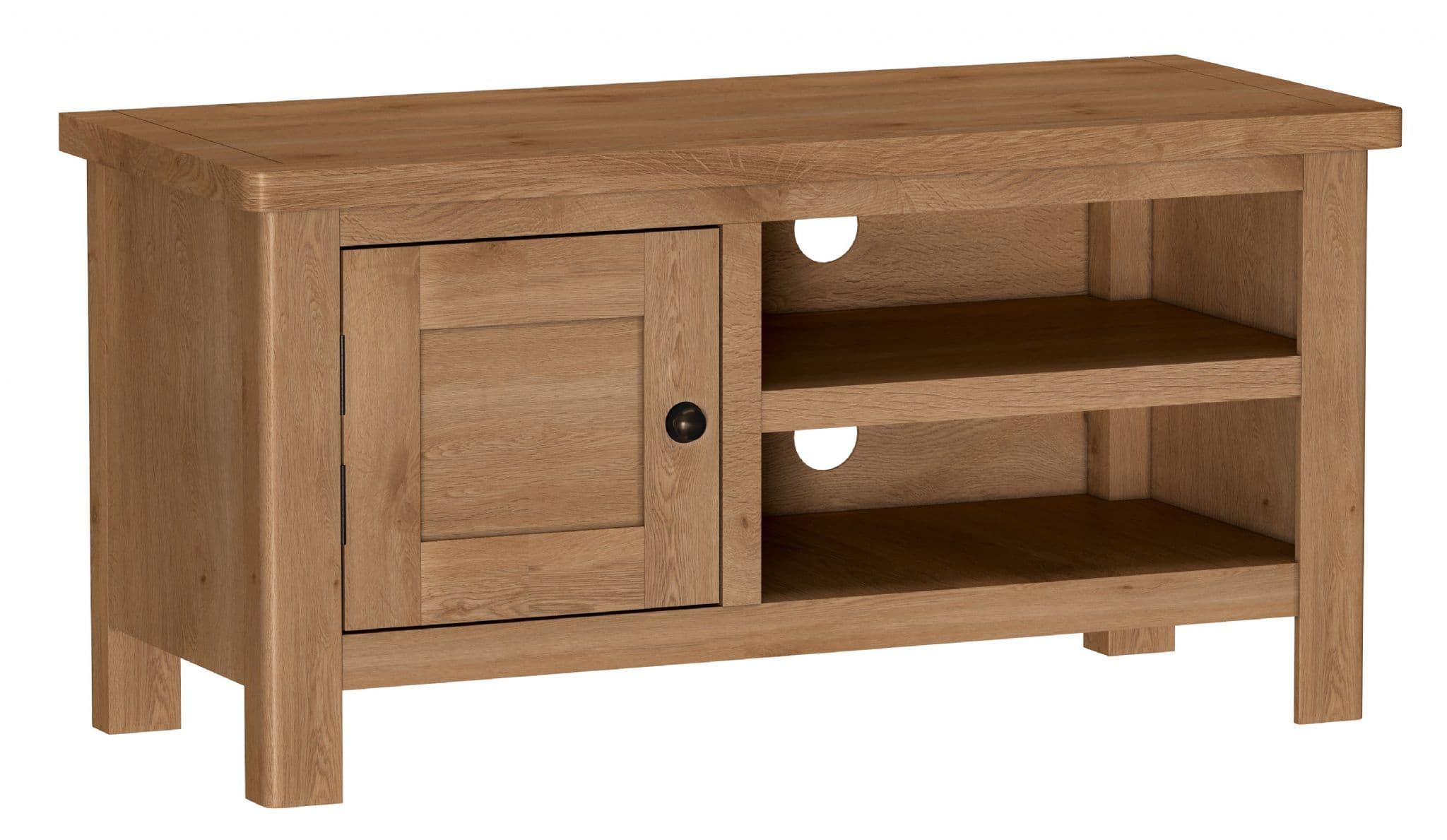Richmond Rustic Oak Standard TV Unit with Two Drawers and Two Shelves