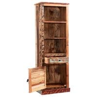 Shoreline Tall Narrow Bookcase | Tall narrow bookcase with cupboard, three shelves and drawer.