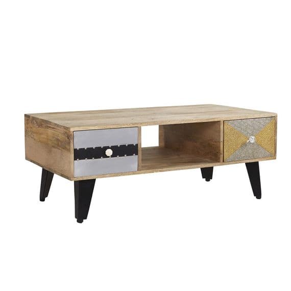 Soriano Coffee Table with 2 Drawers and Shelf