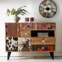 Soriano Large 4 Door Sideboard with Three Doors and Open Shelf