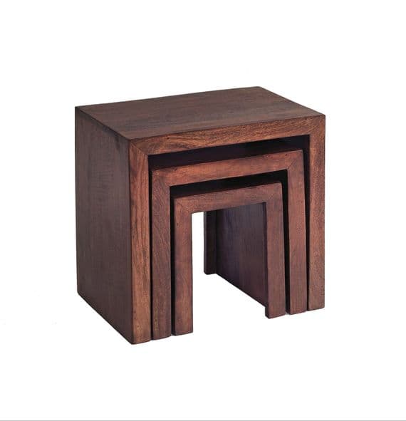 Toko Dark Nest of 3 Tables | Set of three occasional stacking tables.