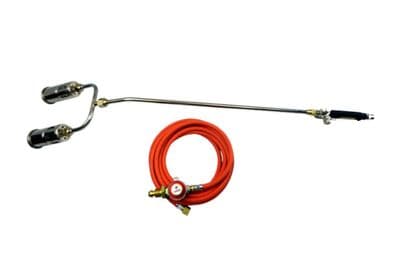 Brenner Two Head Torch Kit- Burners 50mm, Neck 600mm, Hose 5m